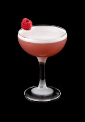 alcohol cocktail in glass on black background