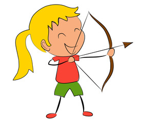M&auml;dchen mit Pfeil und Bogen