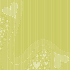 Romantic background with hearts and stripes
