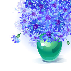 bluebottle bouquet in vase