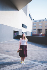 Fototapeta premium young beautiful blonde hipster woman
