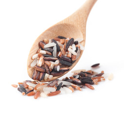 rice mix in a wooden spoon