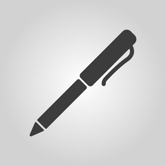 The pen and ballpoint icon. Writing symbol. Flat
