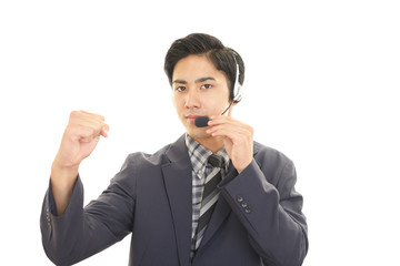 ガッツポーズのオペレーター