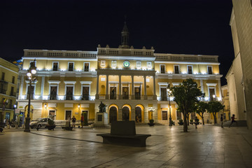 Fototapeta na wymiar Badajoz City Hall at nicht, Spain