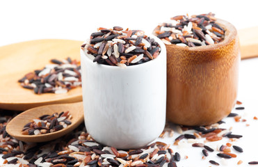 rice mix in a wooden spoon