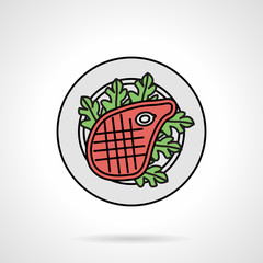 Steak flat color vector icon
