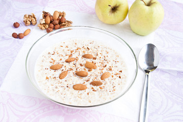 kasha with milk and nuts