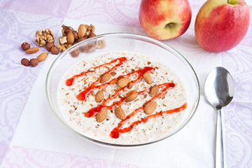 kasha with milk and nuts