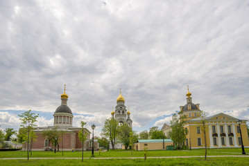 Fototapeta na wymiar Orthodox churches of traditional Russian classical architectural style in Moscow in the spring