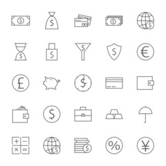 Money Finance Banking Big Icons Set