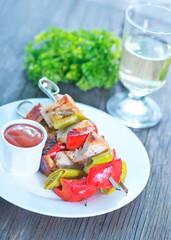 fried kebab with sauce