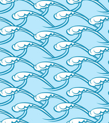 Seamless water patterns. Sea waves background
