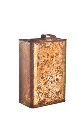 Rusty bucket isolated