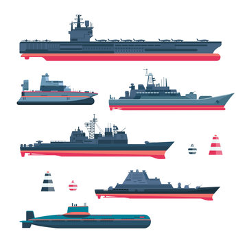 Militaristic ships icons