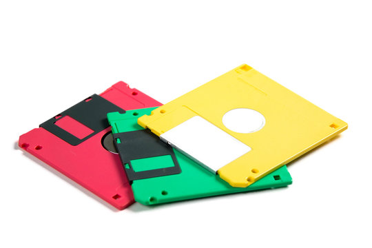  Floppy Disk magnetic on white background.