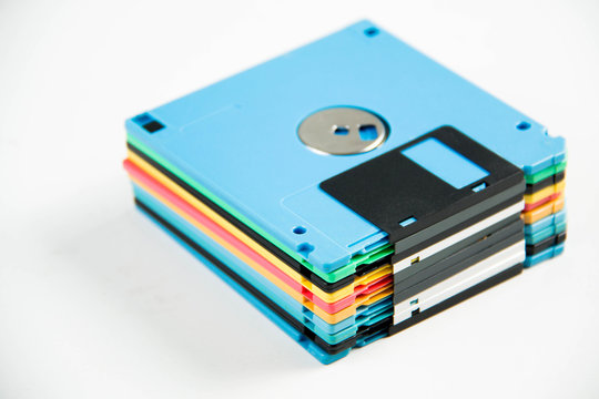  Floppy Disk magnetic on white background.