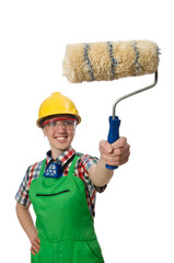 Woman painter isolated on the white