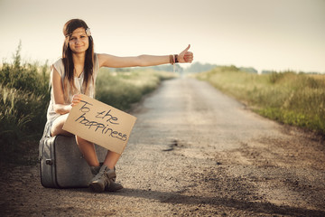 Traveler hippie girl