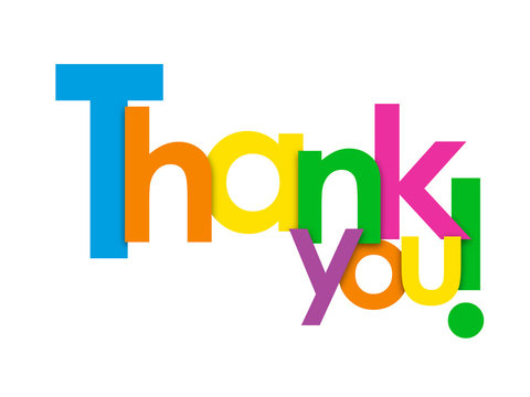 "THANK YOU" Vector Overlapping Letters Icon