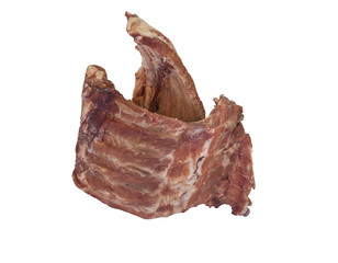 isolated smoke dried meat ribs on white background