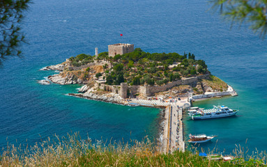 Pigeon Island with a "Pirate castle". Kusadasi harbor © Yevgen Belich
