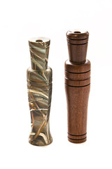 duck and goose decoy with stuffed and calls