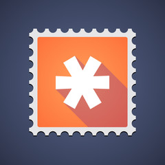 Orange mail stamp icon with an asterisk