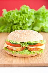 burger with chiken