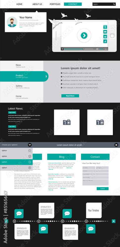 Poster website template design in eps 10 vector