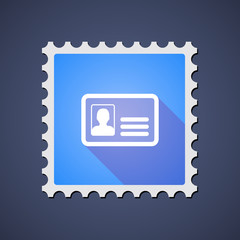 Fototapeta na wymiar Blue mail stamp icon with an id card