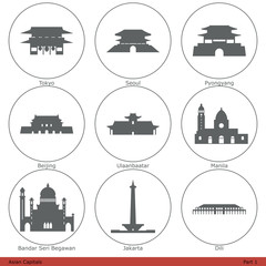 Naklejka premium Asian Capitals (Part 1)