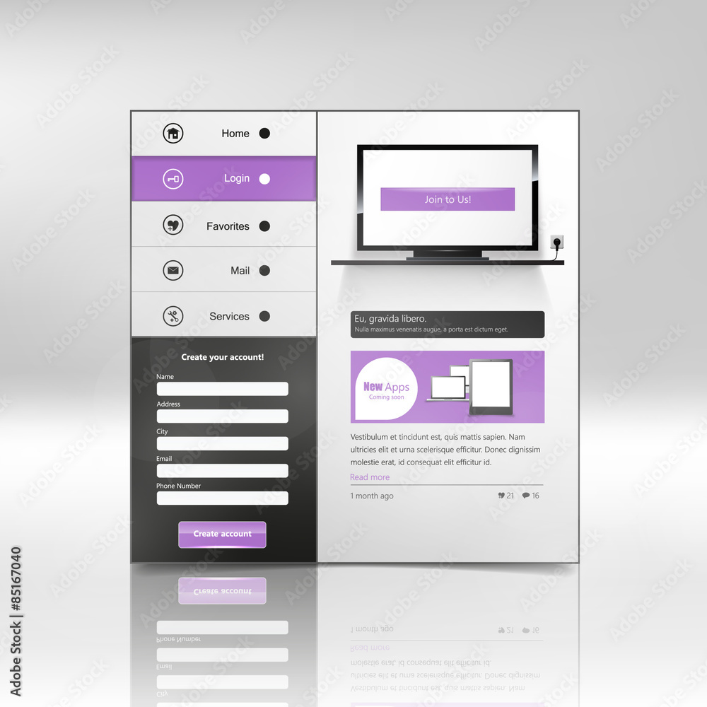 Poster website template design in vector eps 10