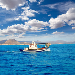 Denia fisherboat sailing Mediterranean sea Alicante