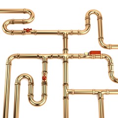 3d render of plumbing pipes