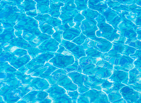 Texture of blue water in the pool