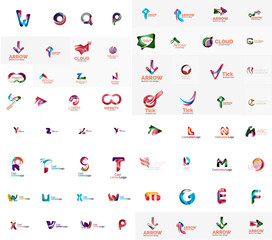 Vector abstract company logo mega collection, type letters and