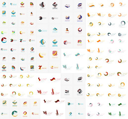 Vector abstract company logo mega collection, type letters and