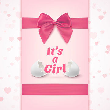 Its a girl. Template for baby shower celebration.
