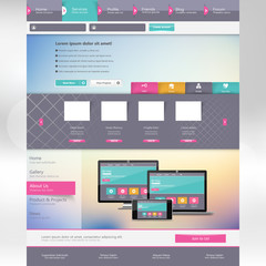 Website Template Design in Eps 10 Vector