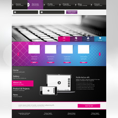 Website Template Design in Eps 10 Vector