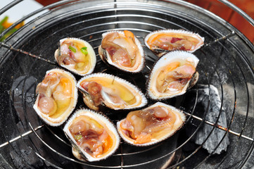 Shells steak on the grill