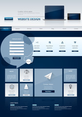Website Template Design in Eps 10 Vector