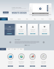 Website Template Design in Eps 10 Vector