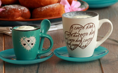 Breakfast - donut and coffee