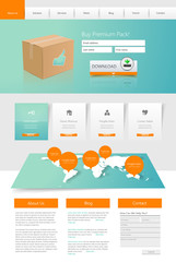 Website Template Design in Eps 10 Vector