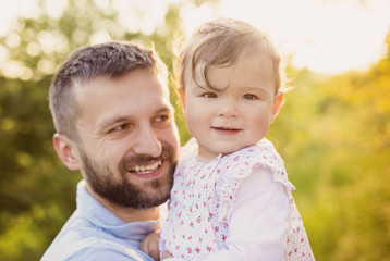 Happy father and daughter