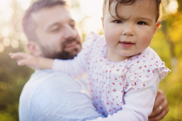 Happy father and daughter