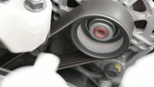 Car engine generator  Automobile motor alternator, close up