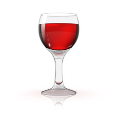 Blank transparent photo realistic isolated on white wine glass